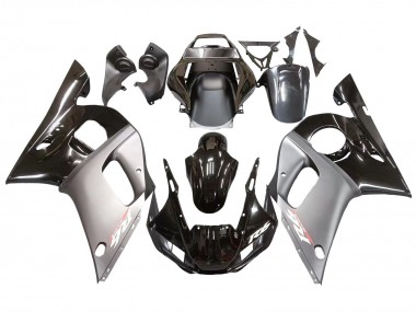 Carenagens Moto Yamaha YZF 600 R6 1998-2002 - Prata Preto Brilhante