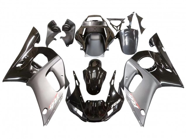Carenagens Moto Yamaha YZF 600 R6 1998-2002 - Prata Preto Brilhante