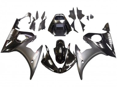 Carenagens Moto Yamaha YZF R6 2003-2004 - Preto Brilhante Preto Fosco Branco Decalques