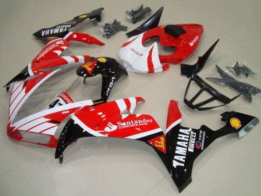 Carenagens Moto Yamaha YZF R1 2004-2006 - Vermelho Branco Preto Santander