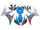Carenagens Moto Yamaha YZF R6 2003-2004 - Branco Azul Verde Vermelho Kastinee Dunlop Motul