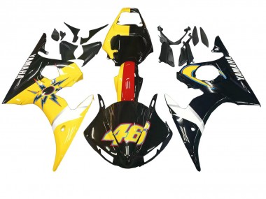 Carenagens Moto Yamaha YZF R6S 2006-2009 - Amarelo Vermelho Preto Brilhante 46