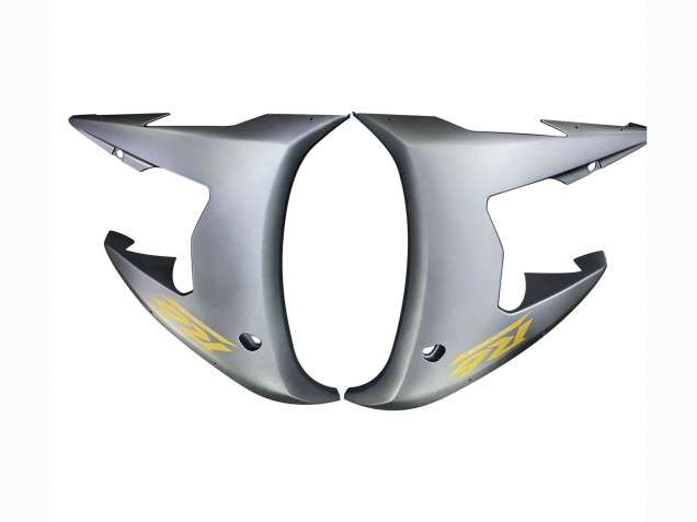 Carenagens Moto Yamaha YZF R6S 2006-2009 - Cinzento Fosco Preto Fosco Ouro Decalques