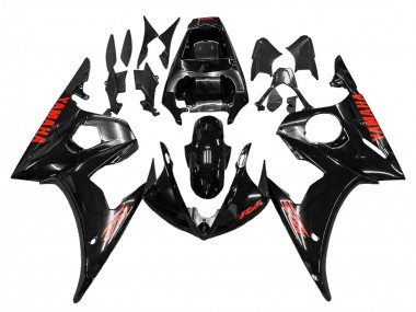 Carenagens Moto Yamaha YZF R6S 2006-2009 - Preto Brilhante Vermelho