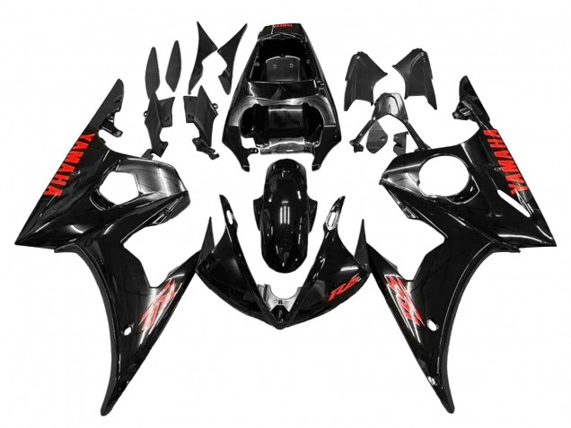 Carenagens Moto Yamaha YZF R6S 2006-2009 - Preto Brilhante Vermelho