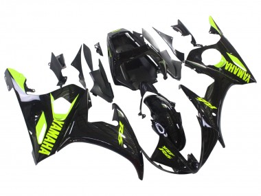 Carenagens Moto Yamaha YZF R6S 2006-2009 - Preto Brilhante Amarelo Néon
