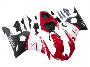 Carenagens Moto Yamaha YZF R6S 2006-2009 - Vermelho Branco Preto Fosco