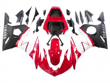 Carenagens Moto Yamaha YZF R6S 2006-2009 - Vermelho Branco Preto Fosco