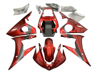Carenagem Moto Yamaha YZF R6 2003-2004 - Vermelho Preto Fosco