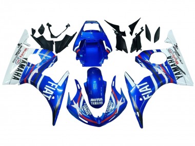 Carenagens Moto Yamaha YZF 600 R6 2005 - Azul Branco Vermelho Motul Michelin Fiat