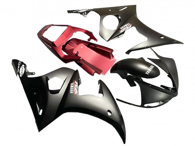 Carenagem Moto Yamaha YZF 600 R6 2005 - Preto Fosco Vermelho