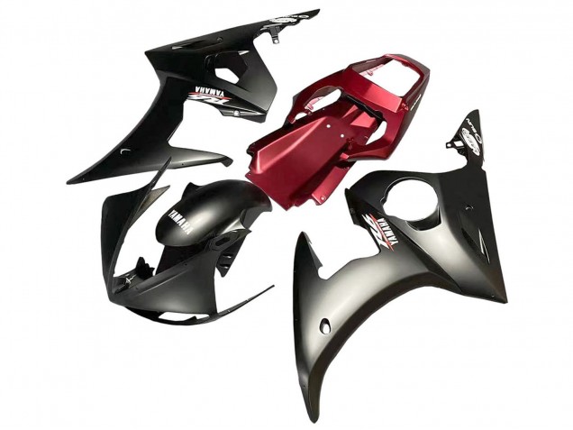 Carenagem Moto Yamaha YZF 600 R6 2005 - Preto Fosco Vermelho