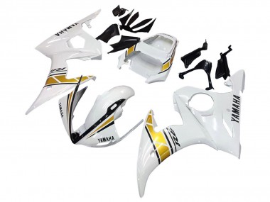 Carenagens Moto Yamaha YZF 600 R6 2005 - Branco Ouro Preto