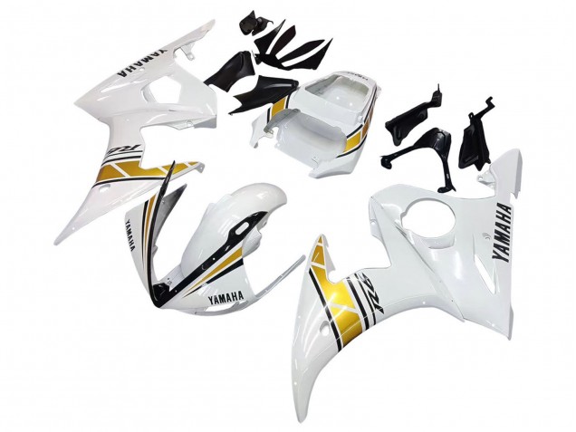 Carenagens Moto Yamaha YZF 600 R6 2005 - Branco Ouro Preto
