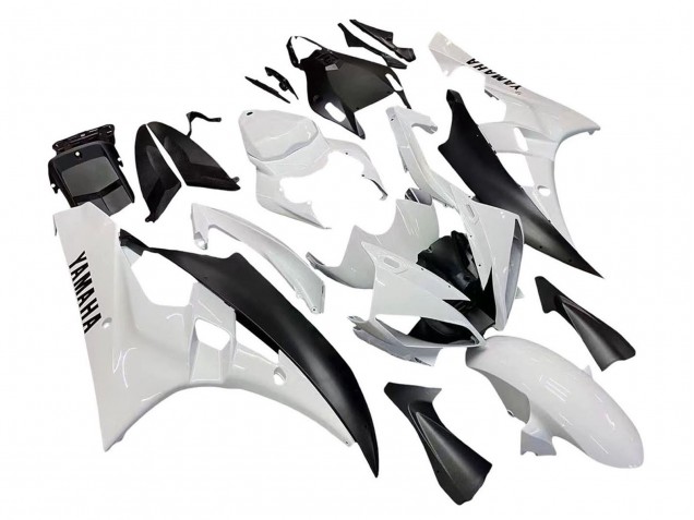 Carenagens Moto Yamaha YZF 600 R6 2006-2007 - Branco Preto Fosco