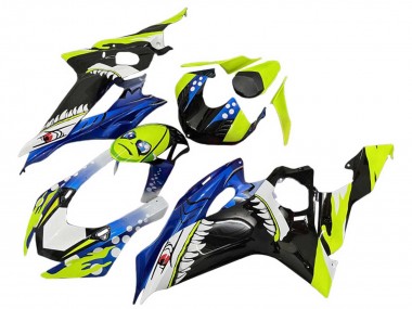 Carenagens Moto Yamaha YZF 600 R6 2008-2016 - Verde Azul Preto Tubarão