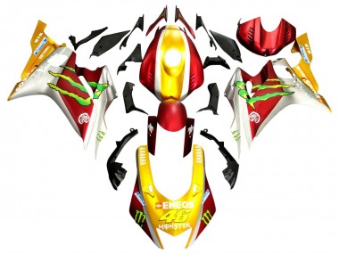 Carenagens Moto Yamaha YZF 600 R6 2017-2023 - Ouro Vermelho Verde Monstro