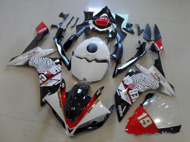 Carenagens Moto Yamaha YZF R1 2007-2008 - Branco Vermelho Preto Amarelo Dark Dog