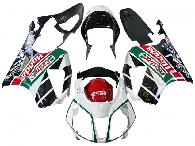 Carenagens Moto Honda VTR1000 2000-2006 - Branco Vermelho Verde Preto Brilhante Castrol