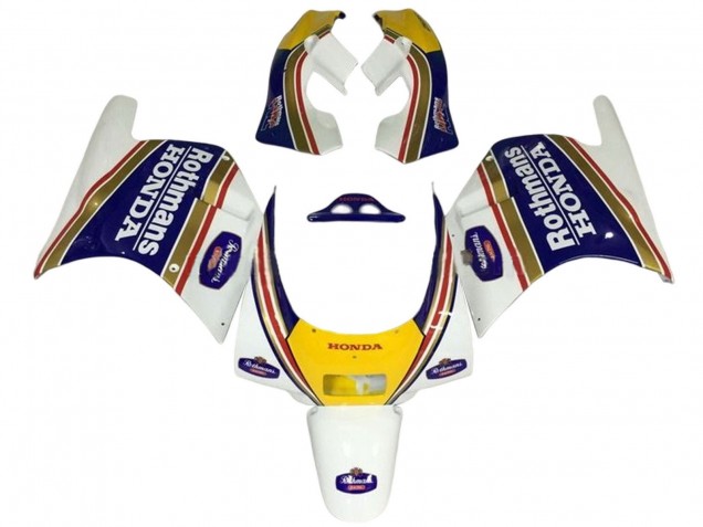 Carenagens Moto Honda NSR250R 1988-1989 - Branco Amarelo Azul Rothmans