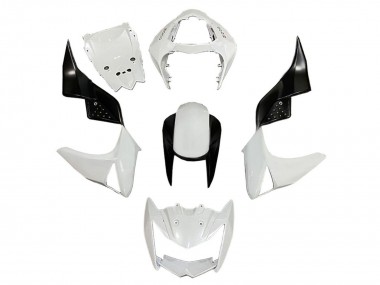 Carenagens Moto Kawasaki Z1000 2003-2006 - Branco Preto Brilhante