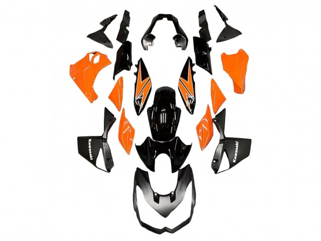 Carenagens Moto Kawasaki Z1000 2010-2013 - Laranja Preto Brilhante