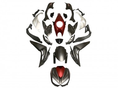 Carenagens Moto Kawasaki Z1000 2014-2019 - Prata Vermelho Preto Fosco
