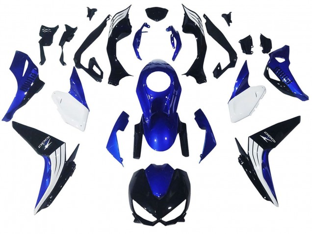 Carenagens Moto Kawasaki Z1000 2014-2019 - Branco Azul Preto