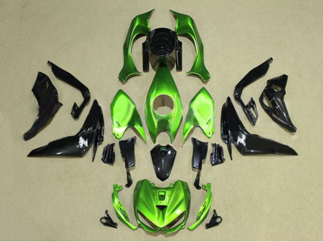 Carenagens Moto Kawasaki Z1000 2014-2019 - Verde Preto Brilhante