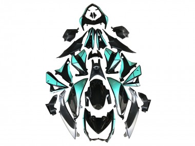 Carenagens Moto Kawasaki Z1000 2014-2019 - Azul Claro Preto Brilhante Prata