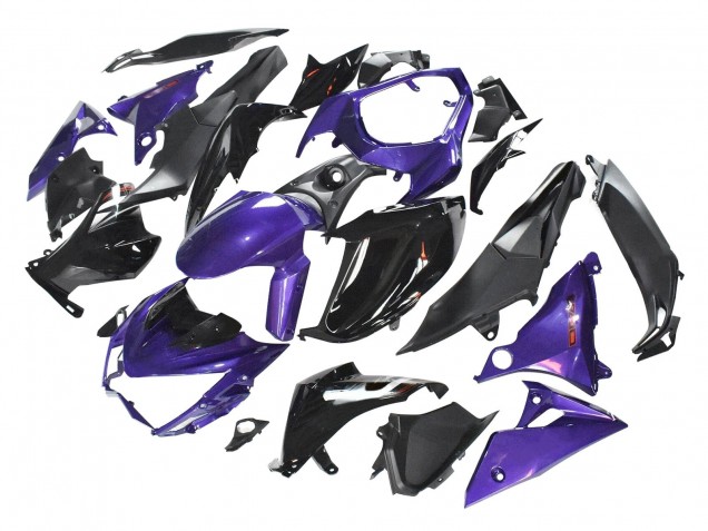Carenagens Moto Kawasaki Z1000 2014-2019 - Roxo Preto Brilhante Preto Fosco