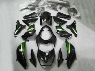 Carenagens Moto Kawasaki Z800 2013-2018 - Preto Brilhante Verde Prata