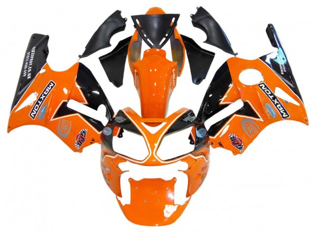 Carenagens Moto Kawasaki ZX12R 2002-2006 - Laranja Amarelo Preto Elf Maxton