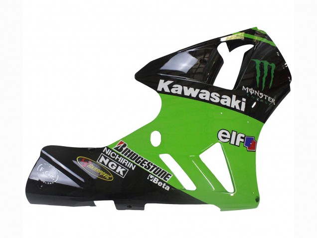 Carenagem Moto Kawasaki ZX12R 2002-2006 - Verde Preto Brilhante Elf Touch4 Monstro