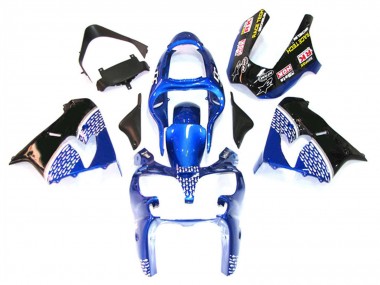Carenagens Moto Kawasaki ZX9R 2000-2001 - Azul Branco Preto