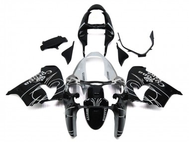 Carenagens Moto Kawasaki ZX9R 2000-2001 - Preto Brilhante Branco Corona Extra