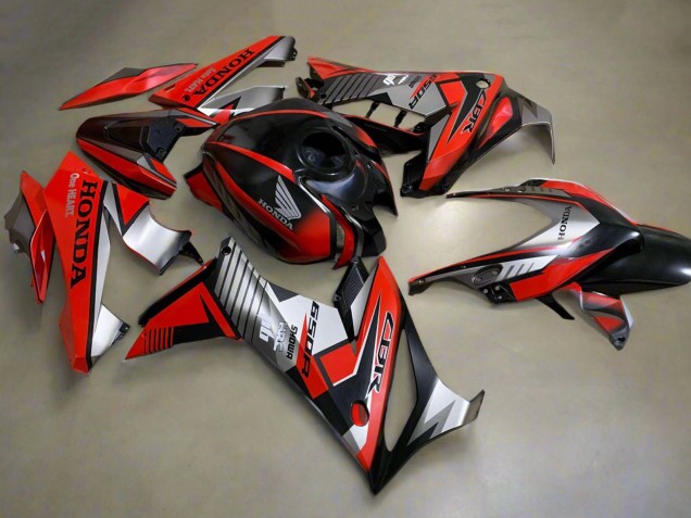Carenagens Moto Honda CBR650R 2021-2023 - Vermelho Prata Preto Brilhante
