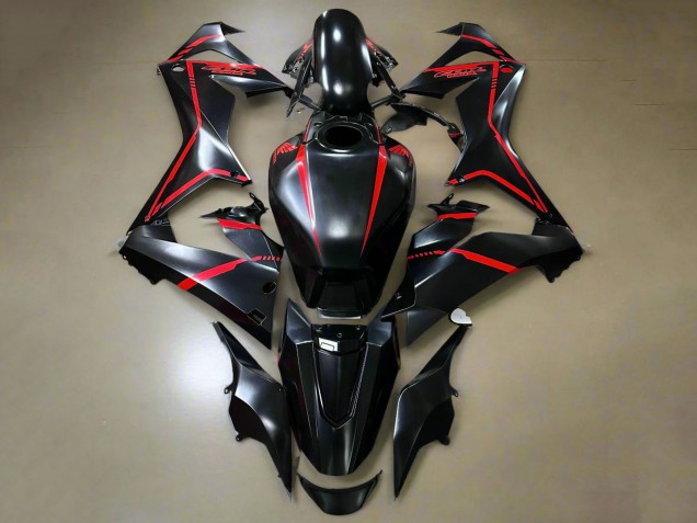 Carenagens Moto Honda CBR650R 2021-2023 - Preto Brilhante Vermelho Listra