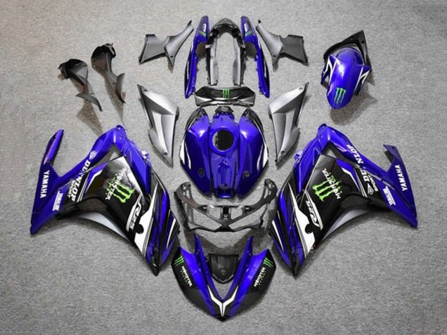 Carenagens Moto Yamaha YZF R3/R25 2015-2018 - Azul Prata Preto Monstro