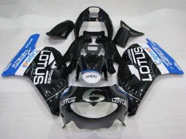 Carenagens Moto Aprilia RS250 1995-1997 - Preto Brilhante Branco Azul Lotus