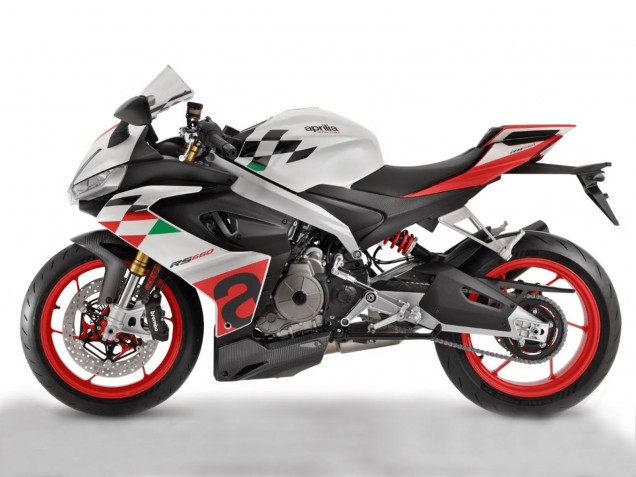 Carenagens Moto Aprilia RS660 2020-2024 - Branco Vermelho Preto Fibra de Carbono Verde