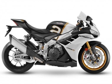 Carenagens Moto Aprilia RSV4 1100 2021-2024 - Branco Fosco Preto Ouro