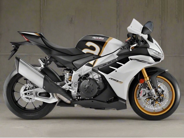 Carenagens Moto Aprilia RSV4 1100 2021-2024 - Branco Preto Ouro