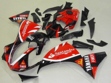 Carenagens Moto Yamaha YZF R1 2009-2011 - Vermelho Preto Branco Santander Fimer