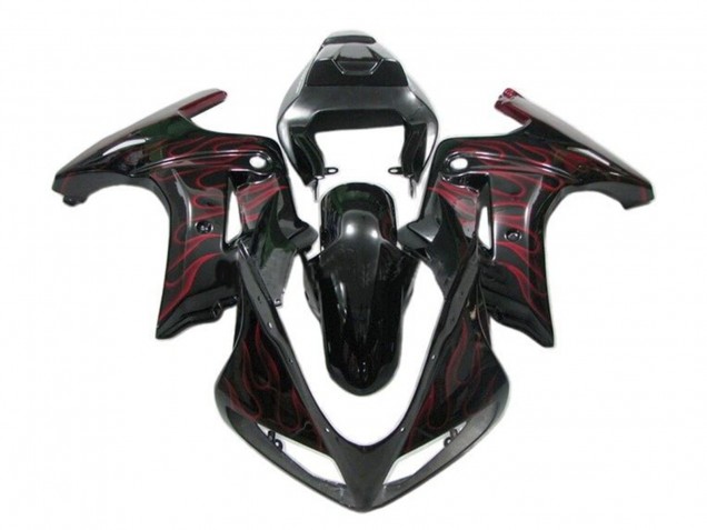 Carenagens Moto Suzuki SV650 2003-2013 - Preto Brilhante Vermelho Chama