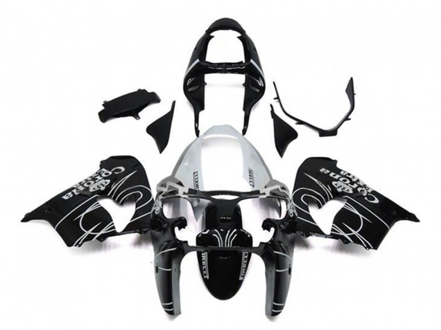 Carenagens Moto Kawasaki ZX9R 2002-2003 - Preto Brilhante Branco Corona Extra