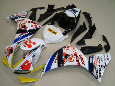 Carenagens Moto Yamaha YZF R1 2009-2011 - Branco Vermelho Amarelo Preto Pepe Phone Dark Dog