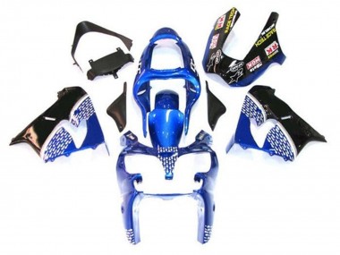 Carenagem Moto Kawasaki ZX9R 2002-2003 - Azul Branco Preto