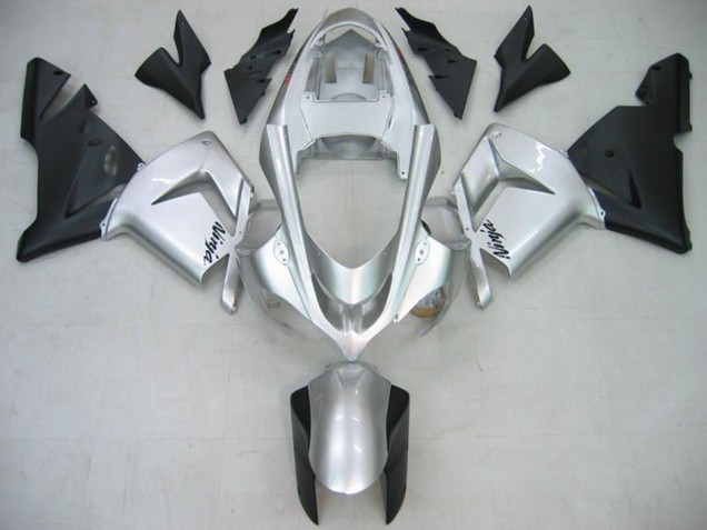 Carenagens Moto Kawasaki ZX10R 2004-2005 - Prata Brilhante Preto Fosco