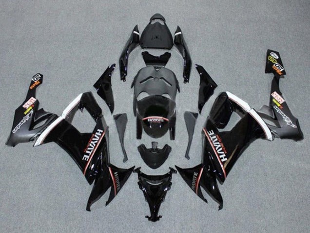 Carenagens Moto Kawasaki ZX10R 2008-2010 - Preto Brilhante Vermelho Branco Hayate